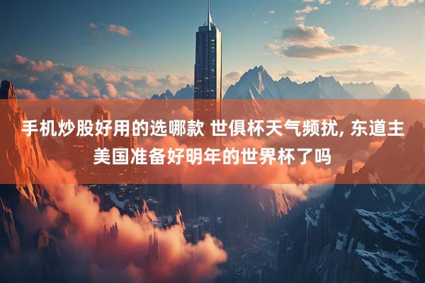 手机炒股好用的选哪款 世俱杯天气频扰, 东道主美国准备好明年的世界杯了吗
